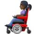 👩🏿‍🦼 woman in motorized wheelchair: dark skin tone display on Facebook